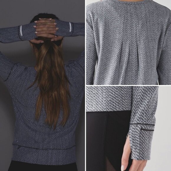 Lululemon Rush Hour Long Sleeve Running Pullover Top Size 2 Grey Running Shirt - Picture 4 of 12